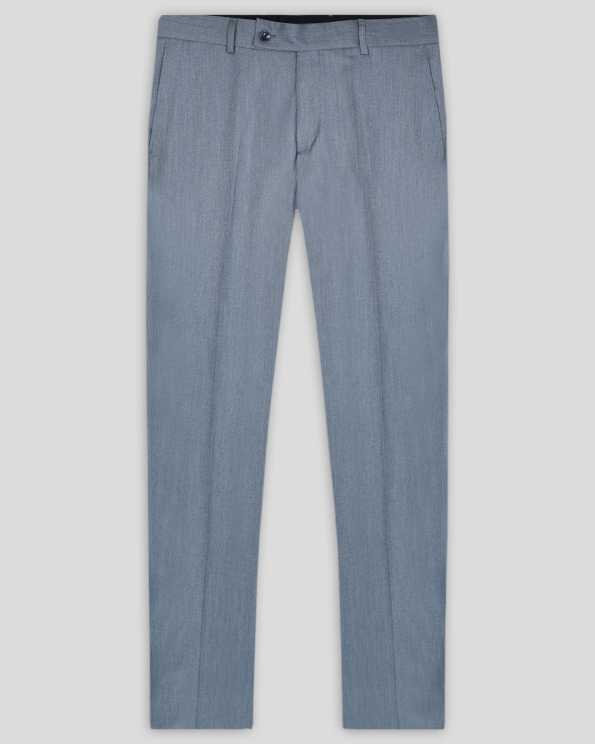 КЛАСИЧЕСКИ ПАНТАЛОН С  ЛОГО В ПЕТРОЛЕНО СИН МЕЛАНЖ /ЧАСТ ОТ КОСТЮМ/