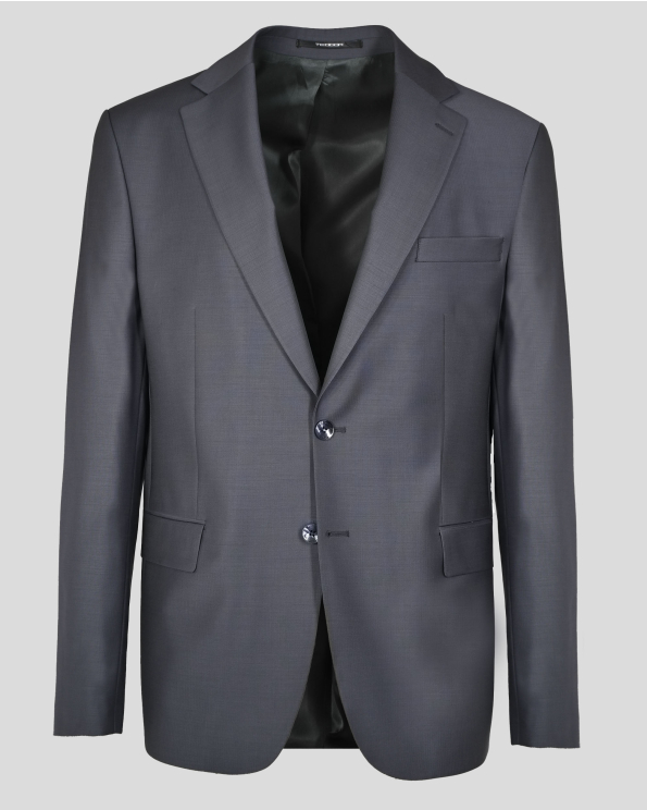 ТЪМНОСИВО КЛАСИЧЕСКО САКО С ДВА ШЛИЦА СВОБОДЕН СИЛУЕТ