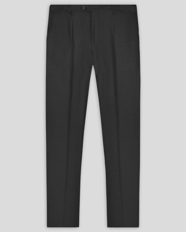 ЧЕРЕН КЛАСИЧЕСКИ ПАНТАЛОН С ДВОЙНИ ФИЛЕТКИ СВОБОДЕН СИЛУЕТ