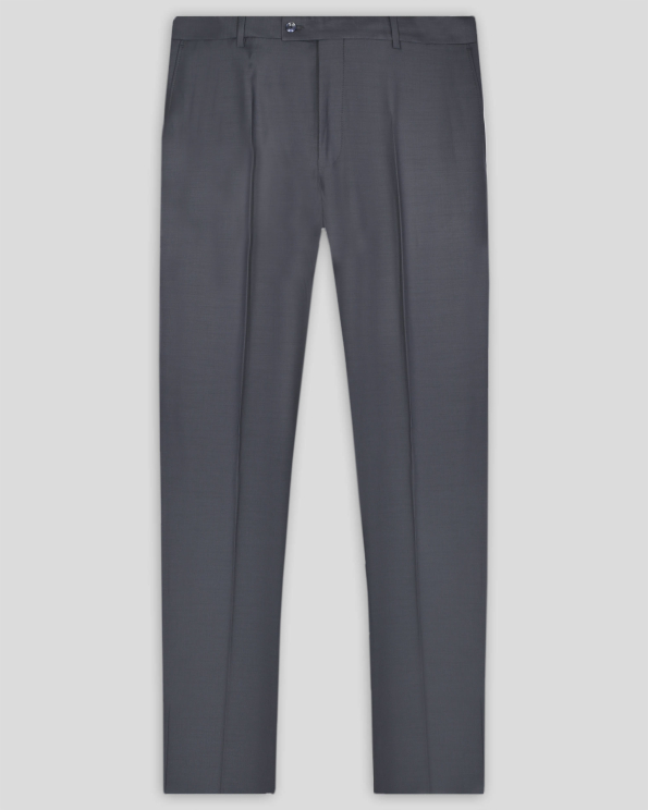 ТЪМНОСИВ КЛАСИЧЕСКИ ПАНТАЛОН С ДВОЙНИ ФИЛЕТКИ СВОБОДЕН СИЛУЕТ