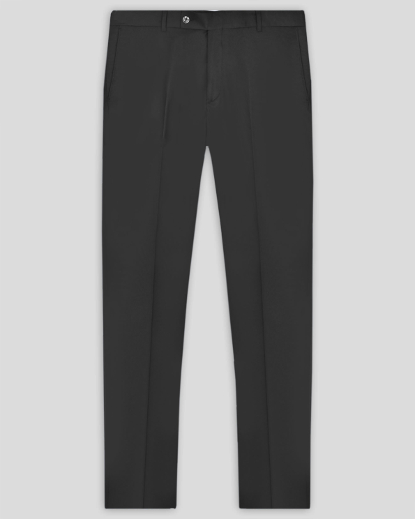 ЧЕРЕН КЛАСИЧЕСКИ ПАНТАЛОН СВОБОДЕН СИЛУЕТ DROP 4 - СКЪСЕНА ДЪЛЖИНА 