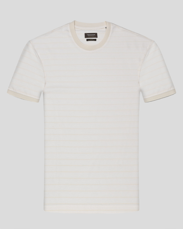 СВЕТЛОБЕЖОВА ТЕНИСКА В ТОНАЛЕН РИНГЕЛ ОТ ДВОЙНО МЕРСЕРИЗИРАН ПАМУК 