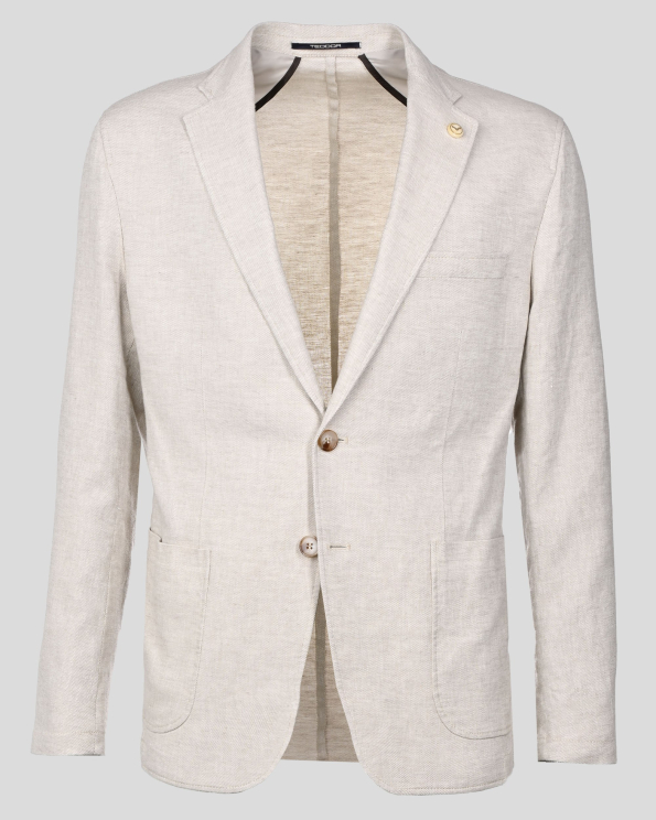  ОЛЕКОТЕНО САКО БЕЗ ХАСТАР В БЕЖОВ И БЯЛ МЕЛАНЖ 