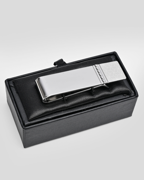 ЛУКСОЗНА СРЕБРИСТА ЩИПКА ЗА БАНКНОТИ С ДЕКОРАТИВНИ ЕЛЕМЕНТИ 