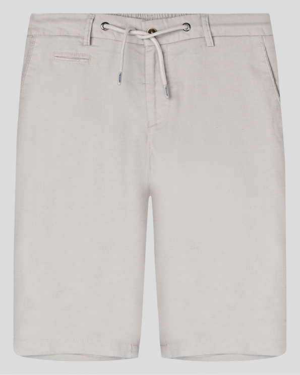 СВЕТЛОБЕЖОВИ БЕРМУДИ С ВРЪЗКИ ОТ ЛЕН, ТЕНСЕЛ И ПАМУК