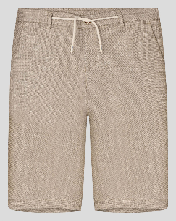 БЕРМУДИ ОТ ПАМУК И ЛЕН В БЕЖОВ И БЯЛ МЕЛАНЖ 