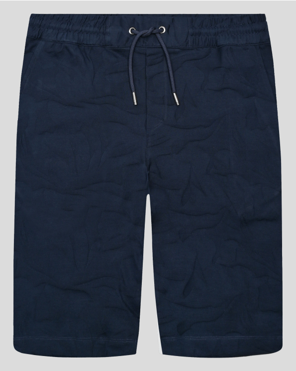 ТЪМНОСИНИ БЕРМУДИ ТРИКО В ТОНАЛЕН ФИГУРАЛЕН ДЕСЕН