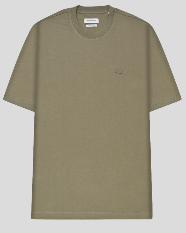 ОВЪРСАЙЗ ТЕНИСКА ОТ ВИСОКОКАЧЕСТВЕН ПАМУК SUPIMA В ЦВЯТ КАКИ