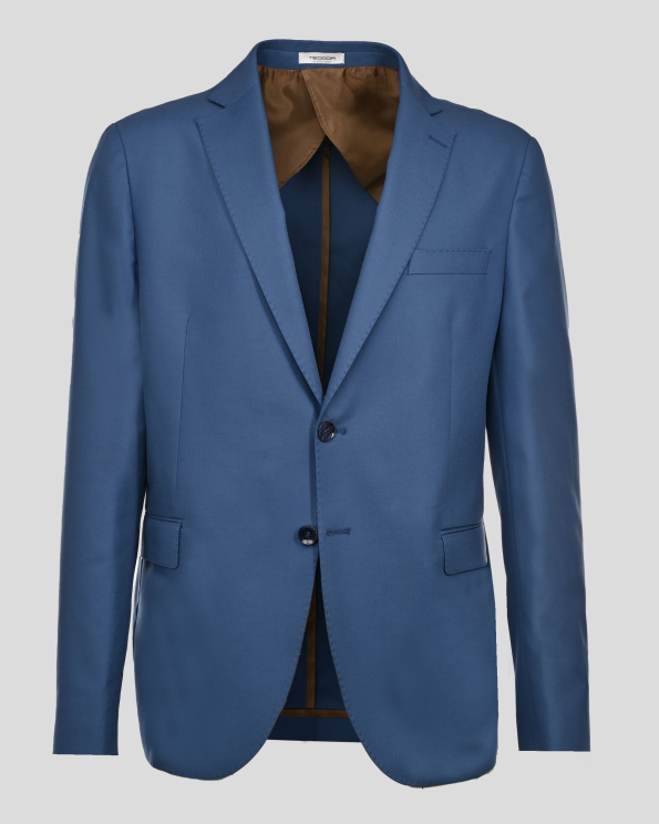 ВТАЛЕНО САКО С ДВА ШЛИЦА И ПОЛУХАСТАР В ЦВЯТ ПЕТРОЛ /ЧАСТ ОТ КОСТЮМ/