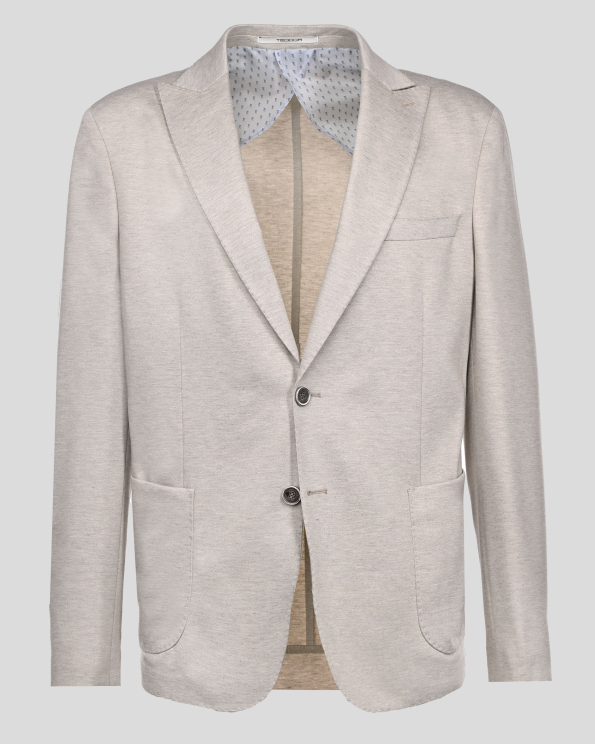 БЕЖОВО САКО МЕЛАНЖ С ВЪНШНИ ДЖОБОВЕ ВТАЛЕН СИЛУЕТ