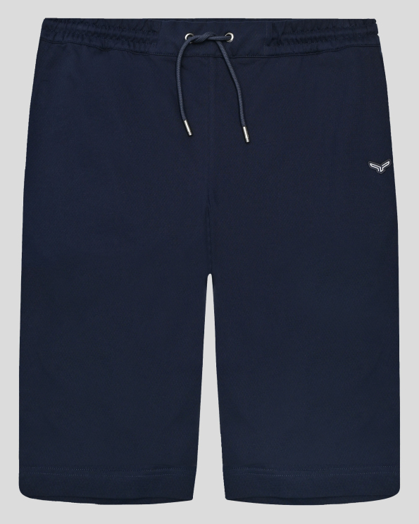 ТЪМНОСИНИ БЕРМУДИ ОТ ДВОЙНО МЕРСЕРИЗИРАН ЕГИПЕТСКИ ПАМУК