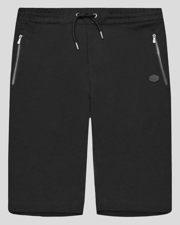 ЧЕРНИ БЕРМУДИ ОТ ВИСОКОКАЧЕСТВЕН ПАМУК SUPIMA С МЕТАЛНИ ЦИПОВЕ