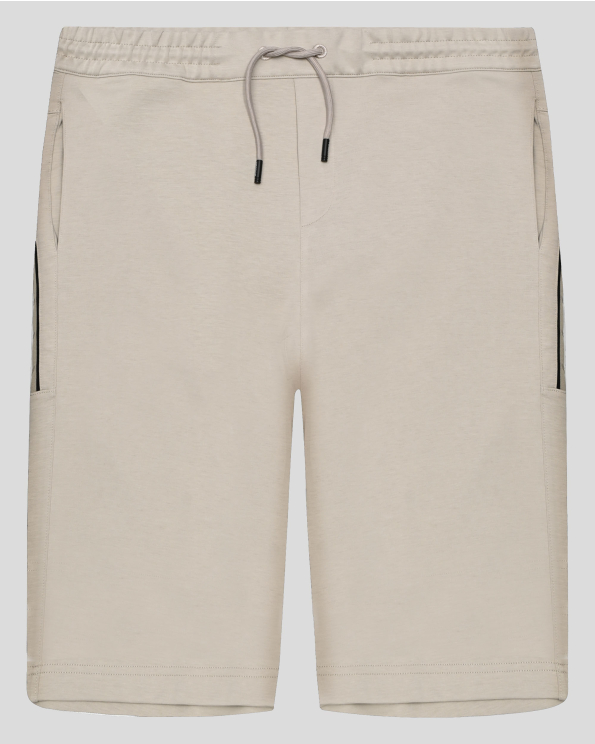 БЕЖОВИ БЕРМУДИ ОТ ВИСОКОКАЧЕСТВЕН ПАМУК SUPIMA С ЛОГО ПРИНТ