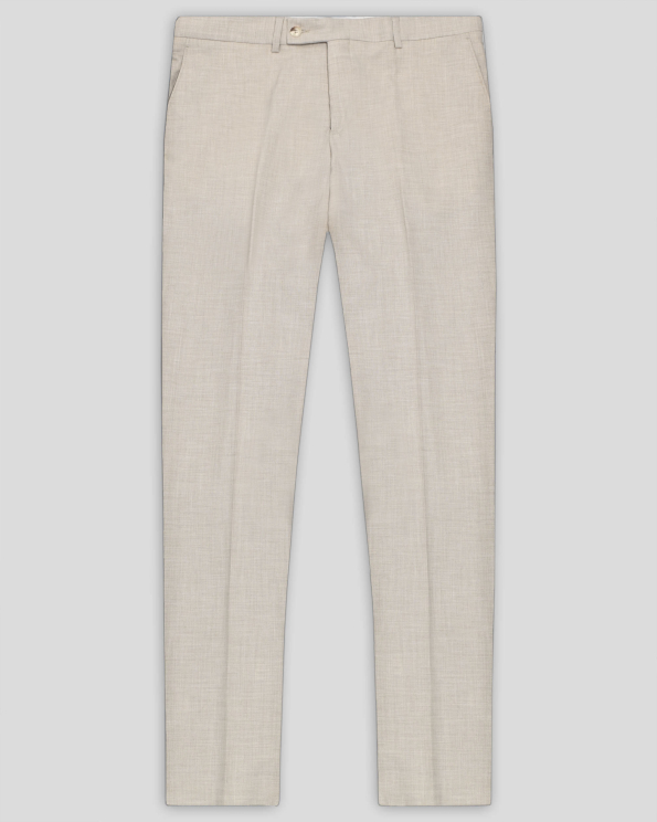 БЕЖОВ КЛАСИЧЕСКИ ПАНТАЛОН МЕЛАНЖ С ДВОЙНИ ФИЛЕТКИ /ЧАСТ ОТ КОСТЮМ/