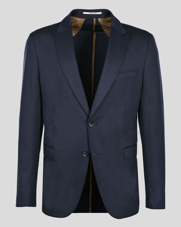 ТЪМНОСИНЬО СПОРТНО-ЕЛЕГАНТНО САК С ДВА ШЛИЦА/ЧАСТ ОТ КОСТЮМ/