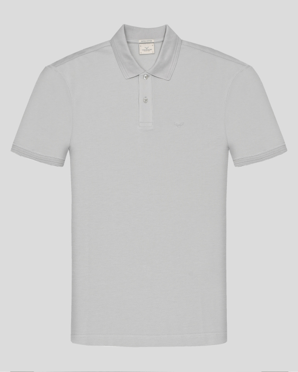  СВЕТЛОСИВА ПОЛО ТЕНИСКА  ОТ ВИСОКОКАЧЕСТВЕН ПАМУК SUPIMA