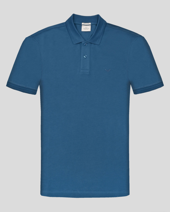  ПОЛО ТЕНИСКА ОТ ВИСОКОКАЧЕСТВЕН ПАМУК SUPIMA В ЦВЯТ ПЕТРОЛ