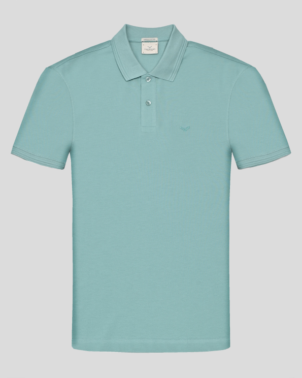  ТЕНИСКА С ПОЛО ЯКА ОТ ВИСОКОКАЧЕСТВЕН ПАМУК SUPIMA В ЦВЯТ МИНТ