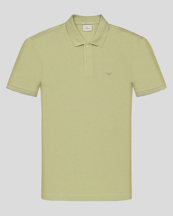 ПОЛО ТЕНИСКА ОТ ВИСОКОКАЧЕСТВЕН ПАМУК SUPIMA В ЦВЯТ ПИСТАЧИО