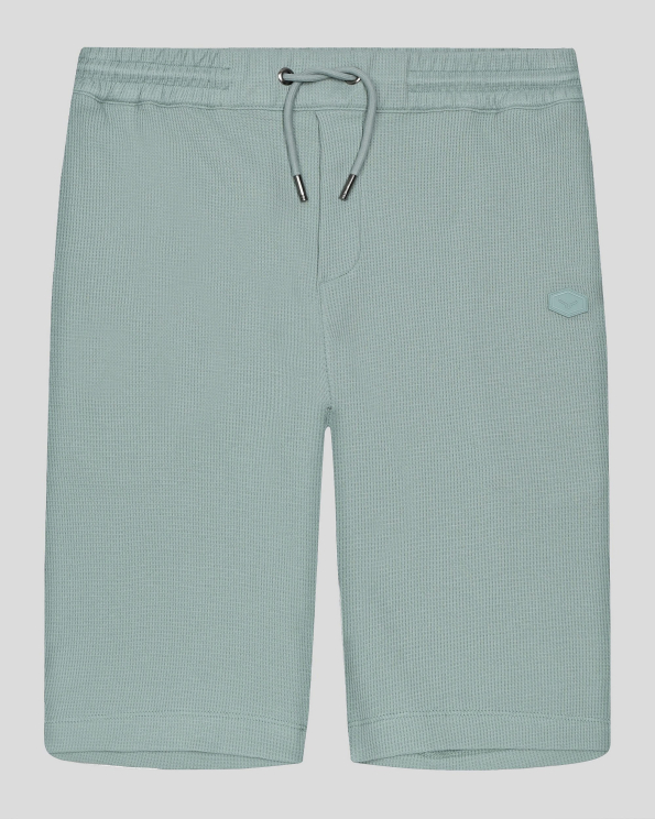  БЕРМУДИ ОТ PREMIUM ПАМУК С ГУМИРАНО ЛОГО В ЦВЯТ МИНТ