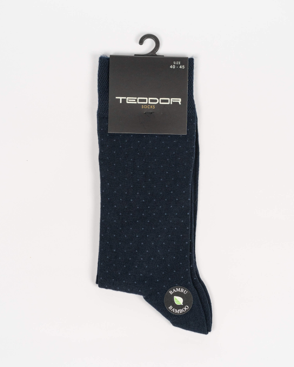 ФИНИ ТЪМНО СИНИ ЧОРАПИ С МОТИВ ТОЧКИ