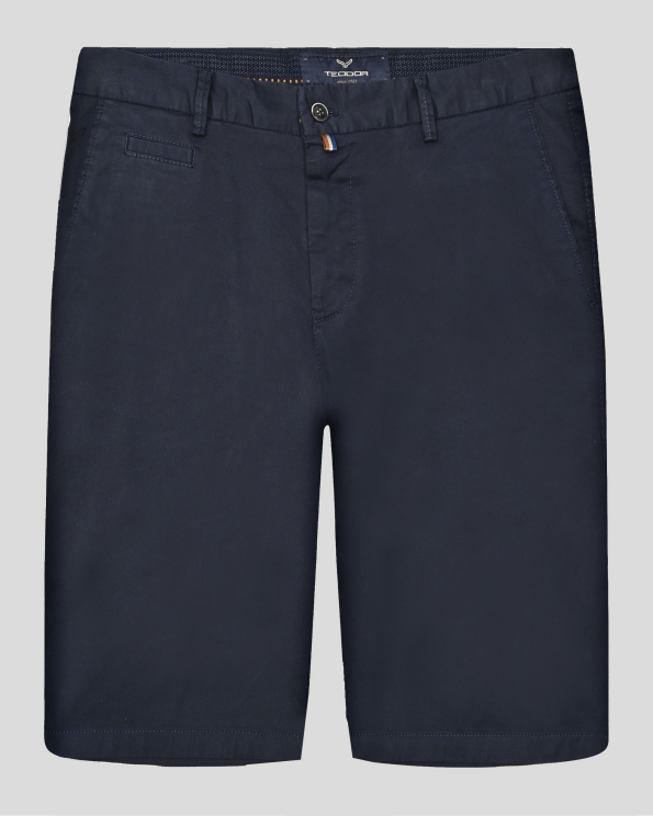 ТЪМНОСИНИ БЕРМУДИ С ИТАЛИАНСКИ ДЖОБОВЕ  ОТ ПАМУК С ЕЛАСТАН 