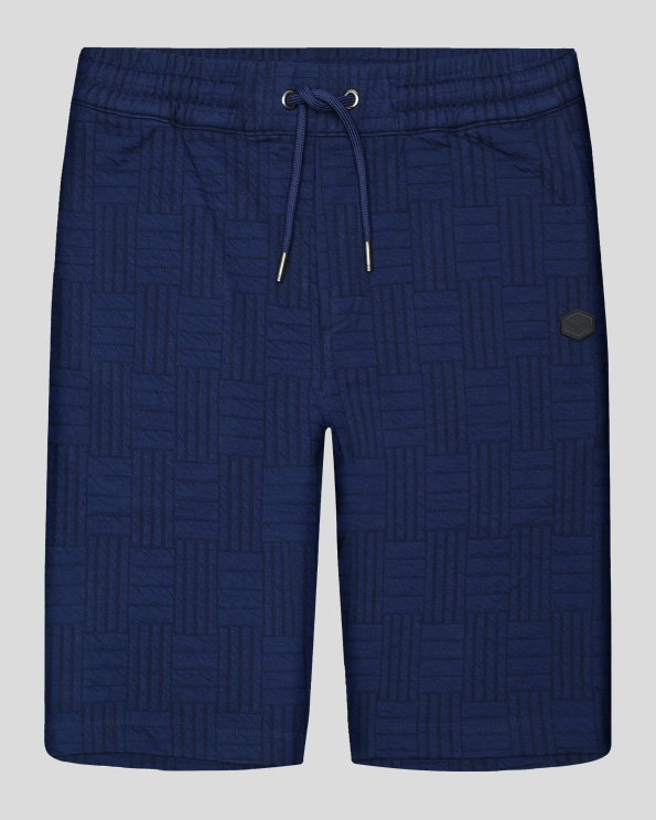 ДВУЦВЕТНИ PREMIUM БЕРМУДИ В ДЕНИМ СИН И ТЪМНОСИН ЖАКАРД