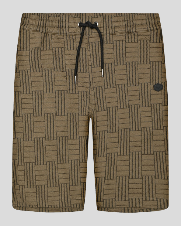 ДВУЦВЕТНИ PREMIUM БЕРМУДИ В КАФЯВ И ТЪМНОКАФЯВ ЖАКАРД