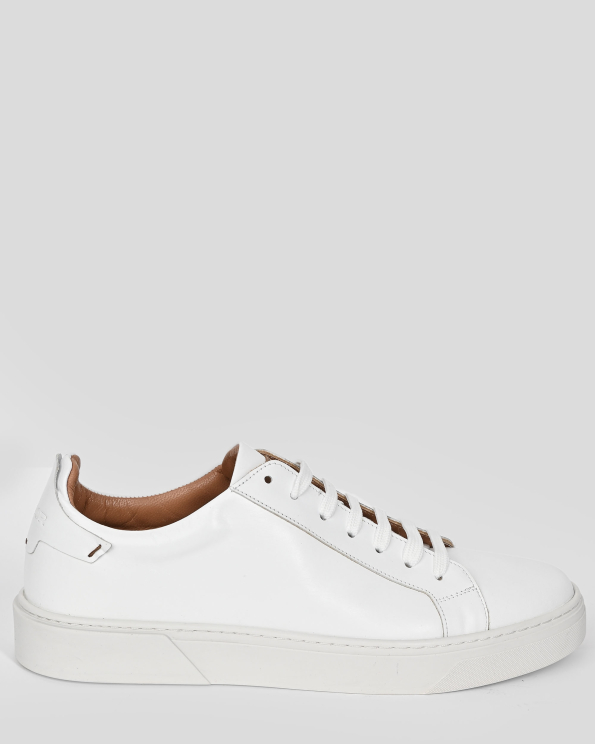 БЕЛИ ОБУВКИ ТИП КЕЦОВЕ ОТ ГЛАДКА КОЖА С ТОПЪЛ ЛОГО ПЕЧАТ