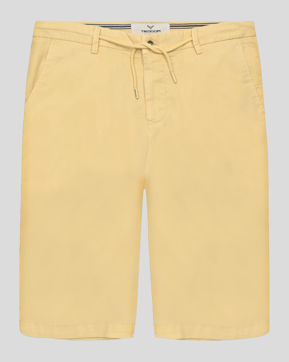 ЖЪЛТИ БЕРМУДИ С ИТАЛИАНСКИ ДЖОБ И ДВОЙНИ ФИЛЕТКИ ОТ ТЕНСЕЛ И ПАМУК