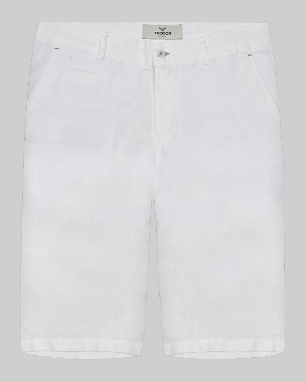 БЕЛИ ЛЕНЕНИ БЕРМУДИ С ИТАЛИАНСКИ ДЖОБ И ЛОГО