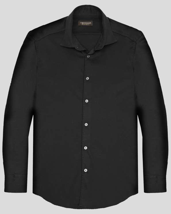  ЧЕРНА РИЗА ТРИКО ОТ ДВОЙНО МЕРСЕРИЗИРАН ЕГИПЕТСКИ ПАМУК 