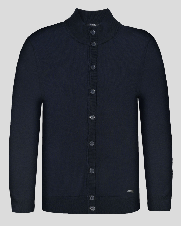 ТЪМНОСИНЯ ЖИЛЕТКА С КОПЧЕТА ОТ 100% ЕКСТРАФИНА ВЪЛНА МЕРИНО