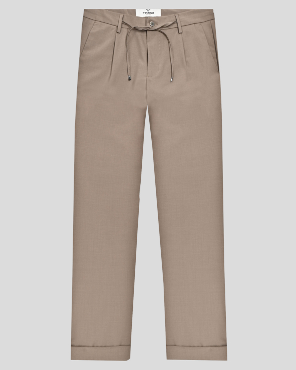 КАФЯВ ЧИНО ПАНТАЛОН С БАСТИ И ФИКСИРАН ШИРОК ПОДГЪВ