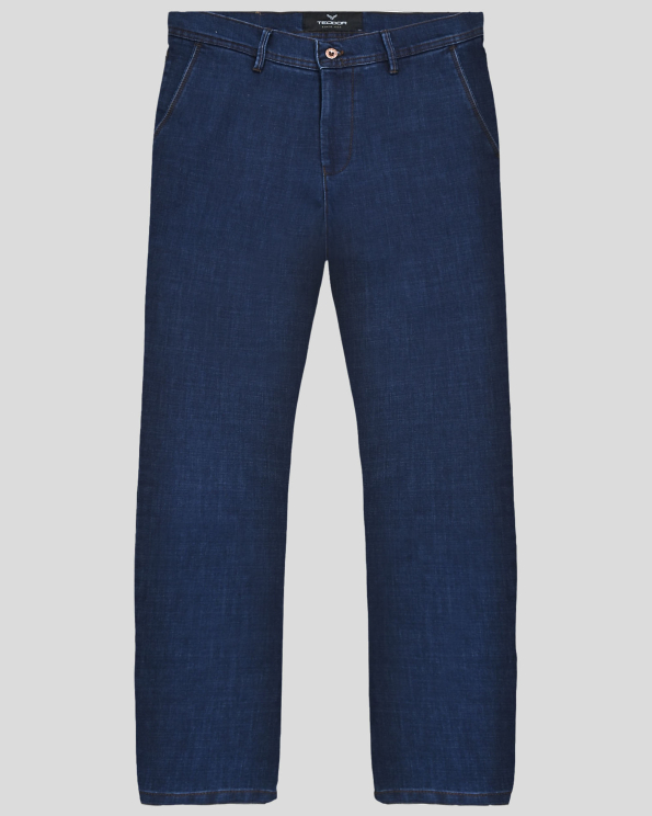 ТЪМНОСИН ЧИНО ПАНТАЛОН ОТ ПАМУЧЕН ДЕНИМ СВОБОДЕН СИЛУЕТ 