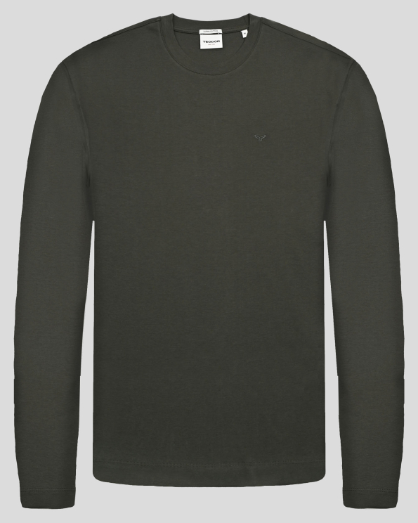 ТЪМНОЗЕЛЕНА БЛУЗА С ОБЛО ДЕКОЛТЕ ОТ ВИСОКОКАЧЕСТВЕН ПАМУК SUPIMA