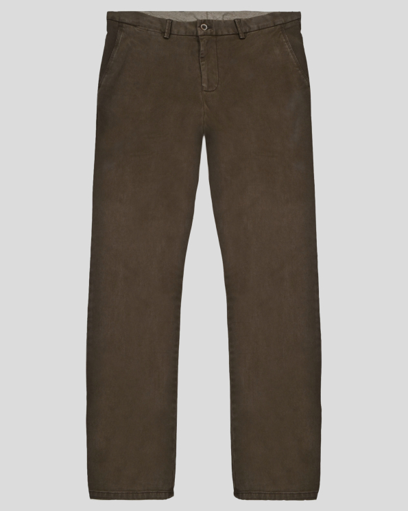 КАФЯВ ЧИНО ПАНТАЛОН С ЕДИНИЧНИ ФИЛЕТКИ ВТАЛЕН СИЛУЕТ