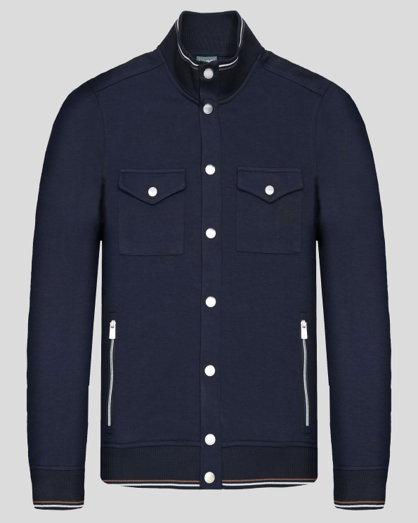 ТЪМНОСИН СУИТШЪРТ ТИП БОМБЪР С ГРЪДНИ ДЖОБОВЕ И КОПЧЕТА ТИК-ТАК