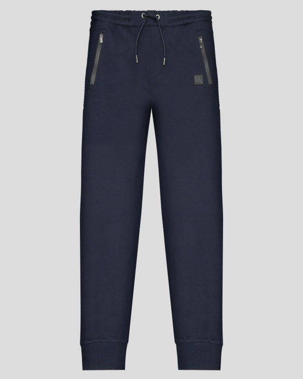 ТЪМНОСИНЬО СПОРТНО ДОЛНИЩЕ ОТ ПАМУК С ЛОГО ЕМБЛЕМА 