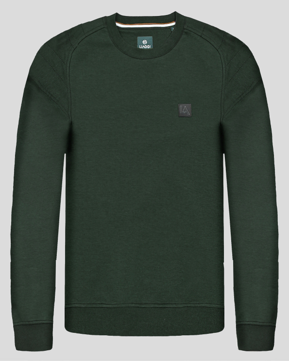  ЗЕЛЕНА БЛУЗА СЪС ЗАОБЛЕНО РАМО И ГУМИРАНО ЛОГО