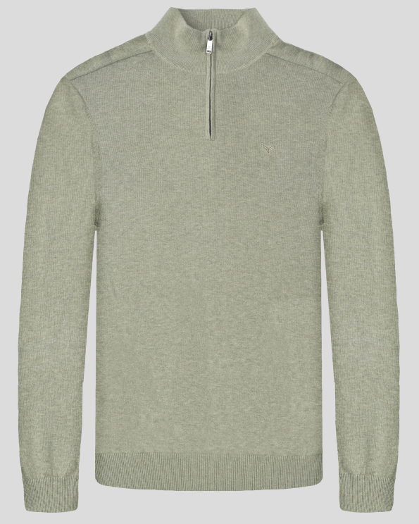 СВЕТЛО ЗЕЛЕН ПУЛОВЕР С ВИСОКА ЯКА  ОТ 100% PREMIUM ПАМУК 