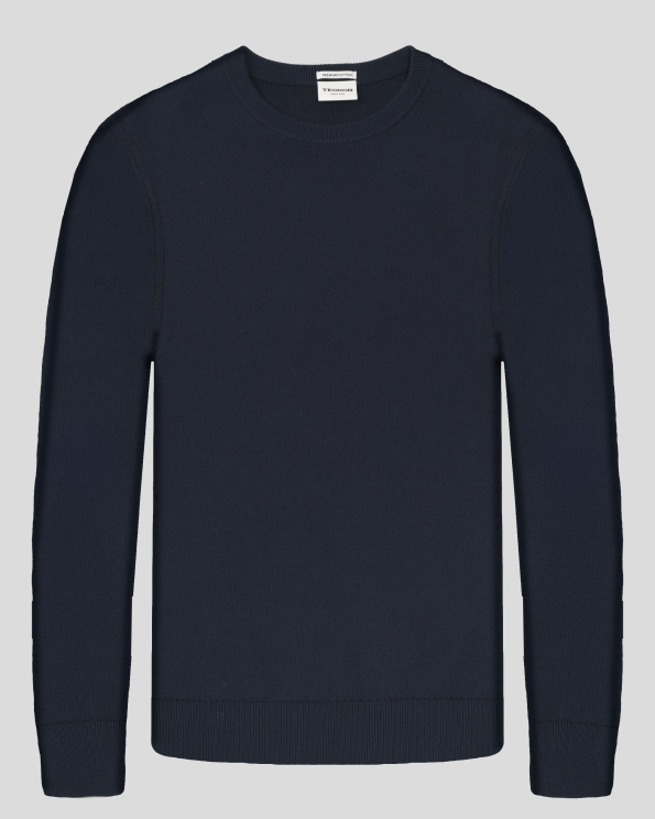 ТЪМНОСИН ПУЛОВЕР С ОБЛО ДЕКОЛТЕ ОТ 100% PREMIUM ПАМУК