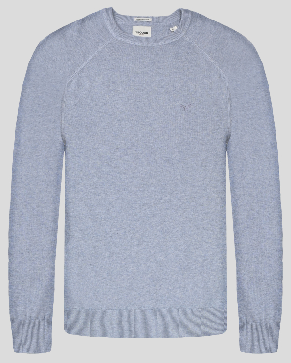 СВЕТЛО СИН ПУЛОВЕР ОТ 100% PREMIUM ПАМУК С РЕГЛАН РЪКАВ