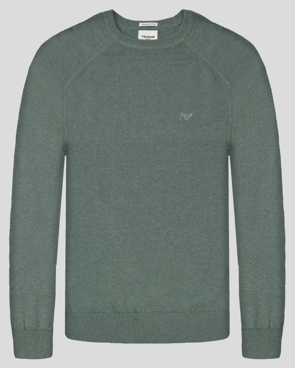 ЗЕЛЕН ПУЛОВЕР ОТ 100% PREMIUM ПАМУК С БРОДЕРИЯ ЛОГО
