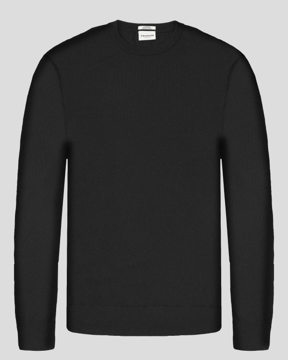 ЧЕРЕН ПУЛОВЕР С ОБЛО ДЕКОЛТЕ ОТ 100% ЕКСТРА ФИНА ВЪЛНА МЕРИНО 