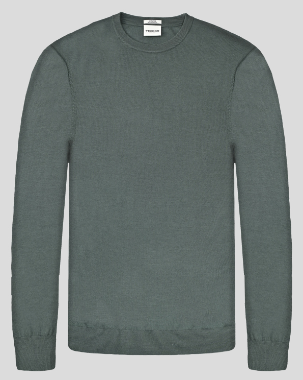 ТЪМНО ЗЕЛЕН ПУЛОВЕР ОТ 100% ЕКСТРА ФИНА ВЪЛНА МЕРИНО