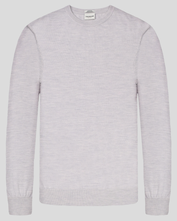 ПУЛОВЕР ОТ 100% ЕКСТРА ФИНА ВЪЛНА МЕРИНО В СВЕТЛОСИВ МЕЛАНЖ