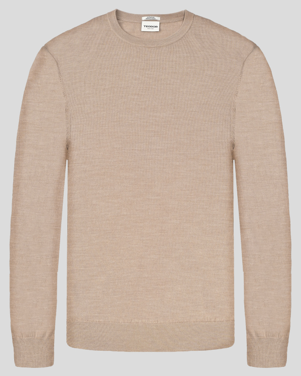 СВЕТЛОКАФЯВ МЕК ПУЛОВЕР ОТ 100% ЕКСТРА ФИНА ВЪЛНА МЕРИНО