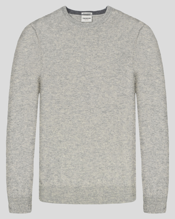 МЕК ПУЛОВЕР ОТ ЕКСТРА ФИНА ВЪЛНА И КАШМИР В СВЕТЛОСИВ ЦВЯТ 