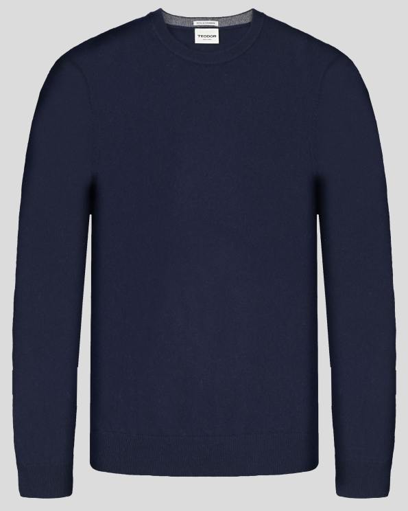 ТЪМНОСИН МЕК ПУЛОВЕР ОТ ЕКСТРА ФИНА ВЪЛНА И КАШМИР